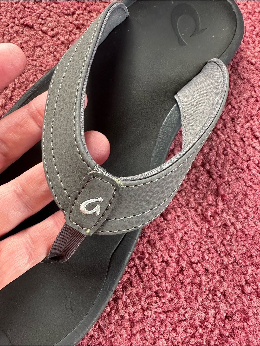 OluKai Gray Women's Thong Sandals